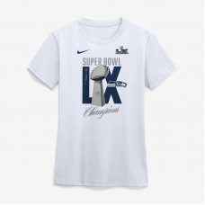  Женская футболка Seattle Seahawks Nike White Super Bowl LX Champions Lombardi Trophy