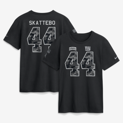 Футболка Cam Skattebo New York Giants Nike 2026 Salute to Service Name & Number - Black