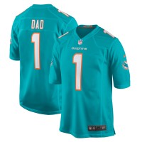 Miami Dolphins Number 1 Dad Nike Aqua Game Jersey