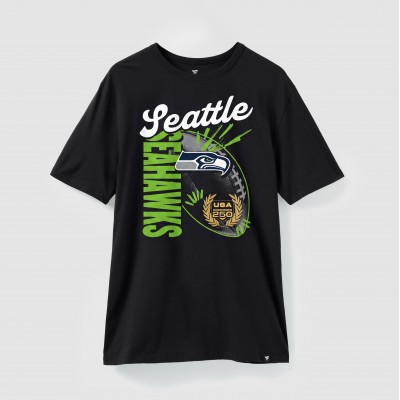 Seattle Seahawks Fanatics Black USA 250 Gold Standard Team Heritage T-Shirt