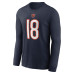 Футболка с длинным рукавом Chicago Bears Caleb Williams Nike Navy Name & Number