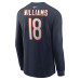 Футболка с длинным рукавом Chicago Bears Caleb Williams Nike Navy Name & Number