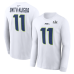 Футболка с длинным рукавом Seattle Seahawks Jaxon Smith-Njigba Nike White Super Bowl LX Champions Patch Name & Number