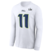 Футболка с длинным рукавом Seattle Seahawks Jaxon Smith-Njigba Nike White Super Bowl LX Champions Patch Name & Number