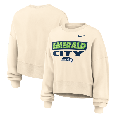 Женская Seattle Seahawks Nike Natural Deep Threat Phoenix Sweatshirt