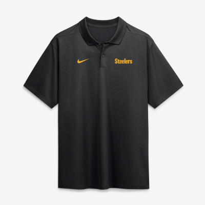 Поло Pittsburgh Steelers Nike Black Wordmark Victory Dri-FIT