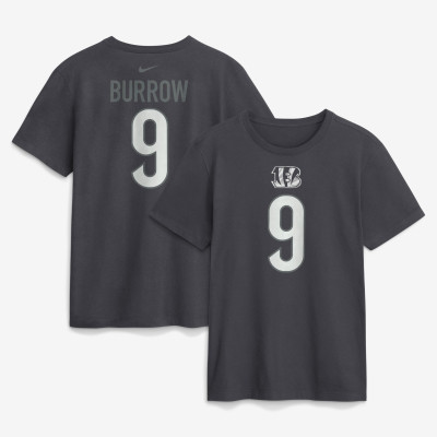 Футболка Cincinnati Bengals Joe Burrow Nike Anthracite Name & Number