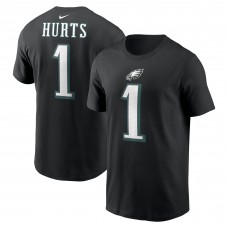 Футболка Jalen Hurts Philadelphia Eagles Nike Player Name & Number - Black