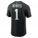 Футболка Jalen Hurts Philadelphia Eagles Nike Player Name & Number - Black