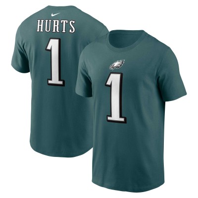 Футболка с номером Jalen Hurts Philadelphia Eagles Nike  - Midnight Green