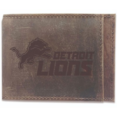 Detroit Lions Brown Bifold Leather Wallet