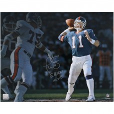Phil Simms New York Giants Autographed Fanatics Authentic 16 x 20 Super Bowl XXI vs. Broncos Spotlight Photograph with S.B. XXI M.V.P. Inscription