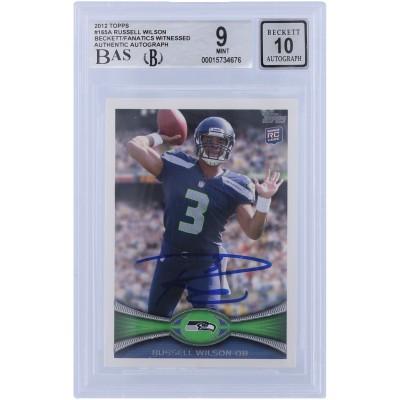 Russell Wilson Seattle Seahawks Autographed 2012 Topps #165 Beckett Fanatics Witnessed Authenticated 9/10 Rookie Card