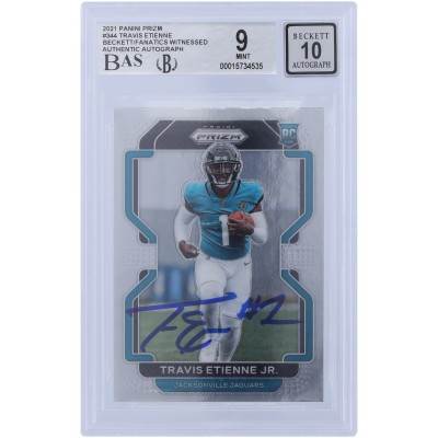 Travis Etienne Jacksonville Jaguars Autographed 2021 Panini Prizm #344 Beckett Fanatics Witnessed Authenticated 9/10 Rookie Card