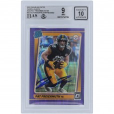 Pat Freiermuth Pittsburgh Steelers Autographed 2021 Panini Donruss Optic Purple Shock Prizm #232 Beckett Fanatics Witnessed Authenticated 9/10 Rookie Card