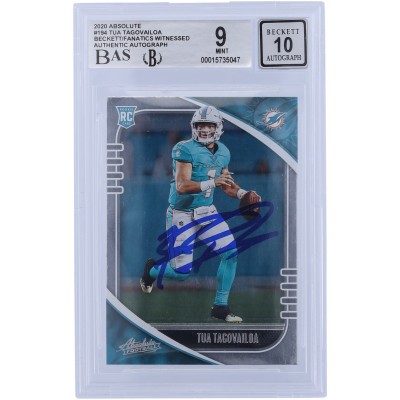 Tua Tagovailoa Miami Dolphins Autographed 2020 Panini Absolute #194 Beckett Fanatics Witnessed Authenticated 9/10 Rookie Card