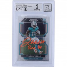 Jaylen Waddle Miami Dolphins Autographed 2021 Panini Prizm Orange Ink #338 Beckett Fanatics Witnessed Authenticated 9/10 Rookie Card with FINS UP Inscription