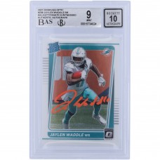 Jaylen Waddle Miami Dolphins Autographed 2021 Panini Donruss Optic Rated Rookie Orange Ink #208 Beckett Fanatics Witnessed Authenticated 9/10 Rookie Card