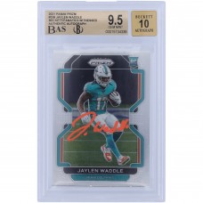 Jaylen Waddle Miami Dolphins Autographed 2021 Panini Prizm Orange Ink #338 Beckett Fanatics Witnessed Authenticated 9.5/10 Rookie Card