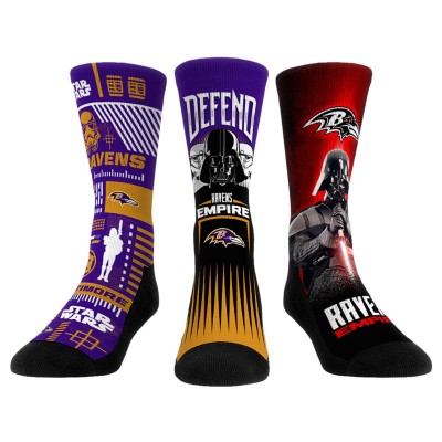 Три пары носков Stormtrooper & Darth Vader Baltimore Ravens Rock Em Three-Pack Star Wars
