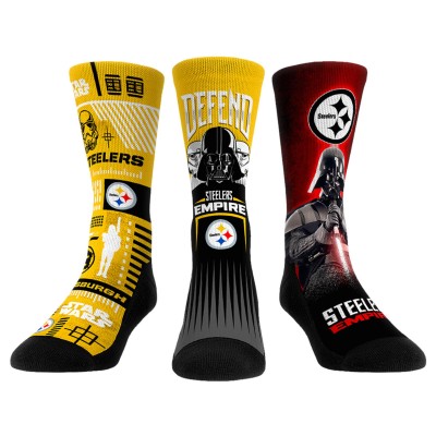 Три пары носков Stormtrooper & Darth Vader Pittsburgh Steelers Rock Em Socks Star Wars Crew 
