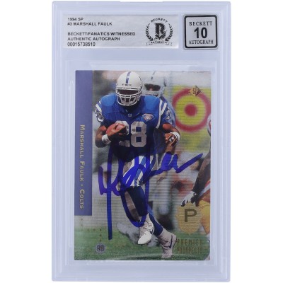 Marshall Faulk Indianapolis Colts Autographed 1994 Upper Deck SP #3 Beckett Fanatics Witnessed Authenticated 10 Rookie Card