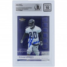 Ed Reed Baltimore Ravens Autographed 2002 Topps Finest #109 Beckett Fanatics Witnessed Authenticated 10 Rookie Card