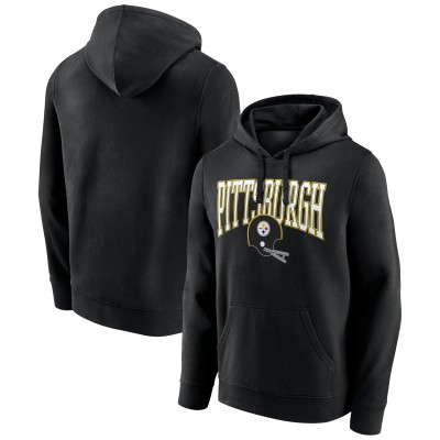 Pittsburgh Steelers Black Gridiron Classics Campus Standard Pullover Hoodie