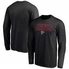 Футболка с длинным рукавом Atlanta Falcons Black Squad Throwbacks