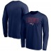 New England Patriots Navy Squad Throwbacks Long Sleeve T-Shirt