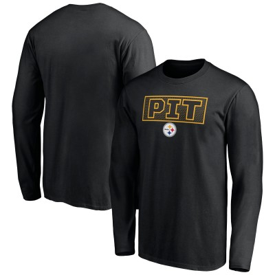 Футболка с длинным рукавом Pittsburgh Steelers Black Squad Throwbacks