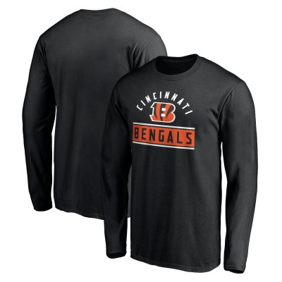 Cincinnati Bengals Black Team Arch Knockout Long Sleeve T-Shirt
