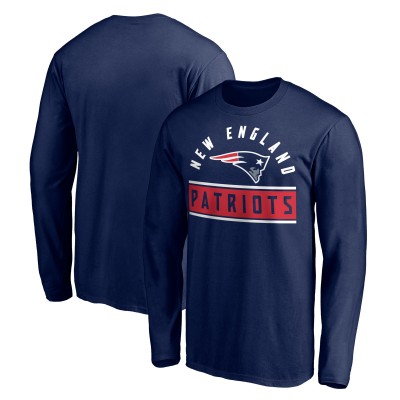 New England Patriots Navy Team Arch Knockout Long Sleeve T-Shirt