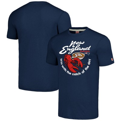 Футболка New England Patriots Homage Unisex NFL x Guy Fieri’s Flavortown Tri-Blend - Navy
