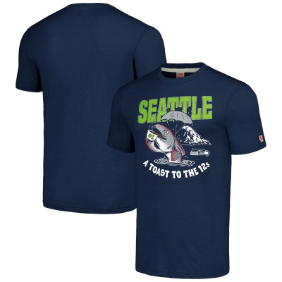 Футболка Seattle Seahawks Homage Unisex NFL x Guy Fieri’s Flavortown Tri-Blend - Navy