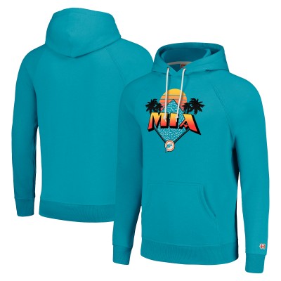 Unisex Miami Dolphins Homage Aqua Hyperlocal Raglan Pullover Hoodie