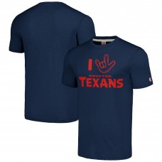 Футболка Houston Texans Homage Unisex The NFL ASL Collection by Love Sign Tri-Blend - Navy