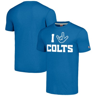 Футболка Indianapolis Colts Homage Unisex The NFL ASL Collection by Love Sign Tri-Blend - Royal