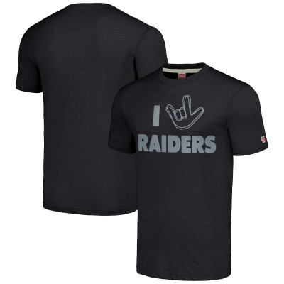 Футболка Las Vegas Raiders Homage Unisex The NFL ASL Collection by Love Sign Tri-Blend - Charcoal