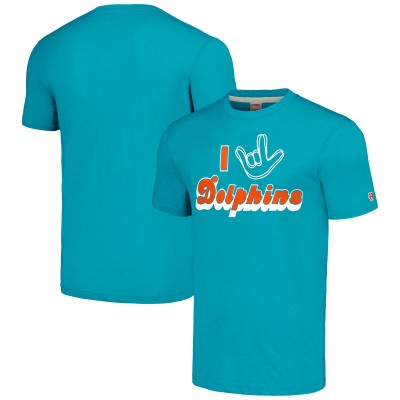Футболка Miami Dolphins Homage Unisex The NFL ASL Collection by Love Sign Tri-Blend - Teal
