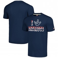 Футболка New England Patriots Homage Unisex The NFL ASL Collection by Love Sign Tri-Blend - Navy