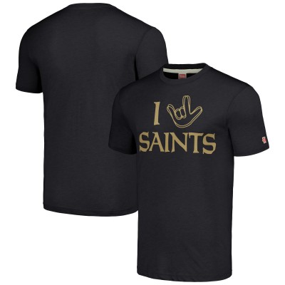 Футболка New Orleans Saints Homage Unisex The NFL ASL Collection by Love Sign Tri-Blend - Charcoal