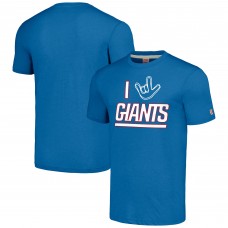 Футболка New York Giants Homage Unisex The NFL ASL Collection by Love Sign Tri-Blend - Royal