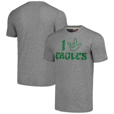 Футболка Philadelphia Eagles Homage Unisex The NFL ASL Collection by Love Sign Tri-Blend - Gray