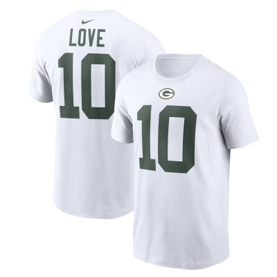 Футболка Jordan Love Green Bay Packers Nike  Player Name & Number -  White