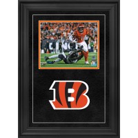 JaMarr Chase Cincinnati Bengals Autographed Fanatics Authentic Deluxe Framed 8 x 10 Orange Breaking Tackle Photograph