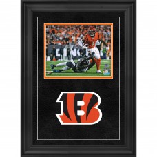 JaMarr Chase Cincinnati Bengals Autographed Fanatics Authentic Deluxe Framed 8 x 10 Orange Breaking Tackle Photograph