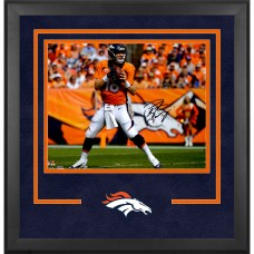 Peyton Manning Denver Broncos Autographed Fanatics Authentic Deluxe Framed 16 x 20 Orange Drop Back Photograph