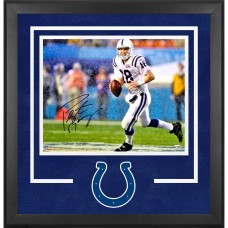Peyton Manning Indianapolis Colts Autographed Fanatics Authentic Deluxe Framed 16 x 20 Super Bowl XLI Running in Rain Photograph