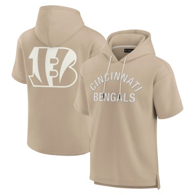 Толстовка Cincinnati Bengals Unisex Elements Super Soft Fleece Short Sleeve - Khaki